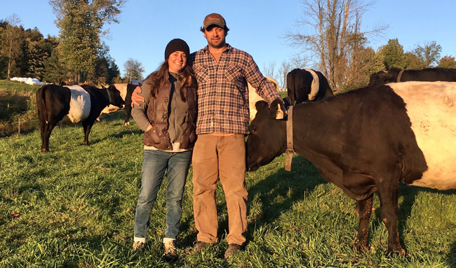 Sarah Costa and Samuel Canonica at Manning Hill Farm in Winchester, N.H.